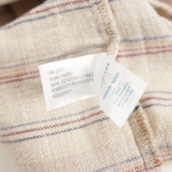 Marine Layer Bold Stripe Selvage Textured Cotton Short Sleeve Button Shirt Sz L - Picture 7 of 7